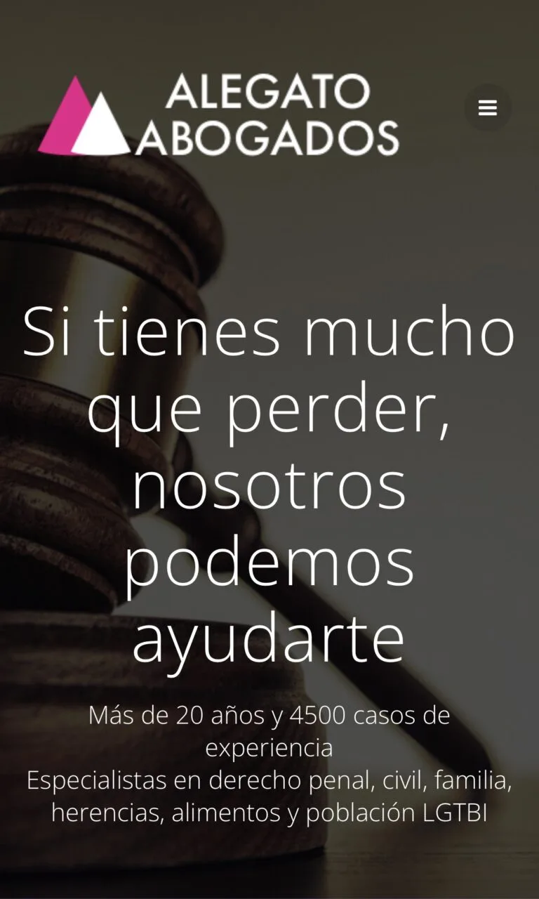 Diseño de la página web de Alegato Abogados